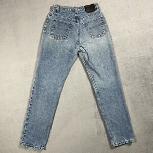 VTG Polo Ralph Lauren Jeans Womens 8 Blue 90s Relaxed Straight Leather Patch Y2K